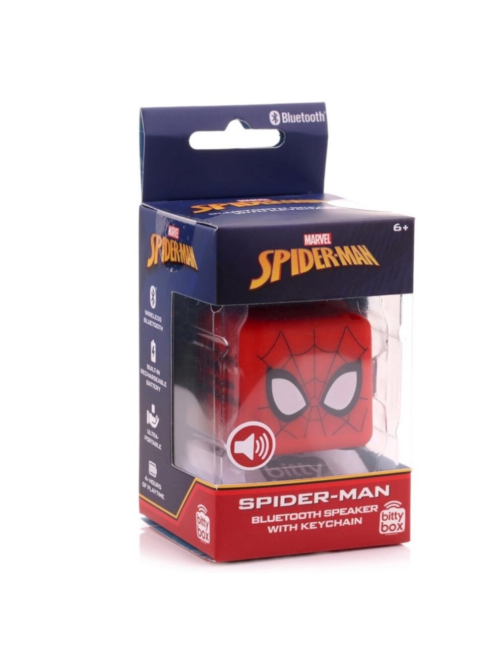 Bitty Boomers Bitty Box Marvel Spider-Man Red Mini Bluetooth Speaker Keychain